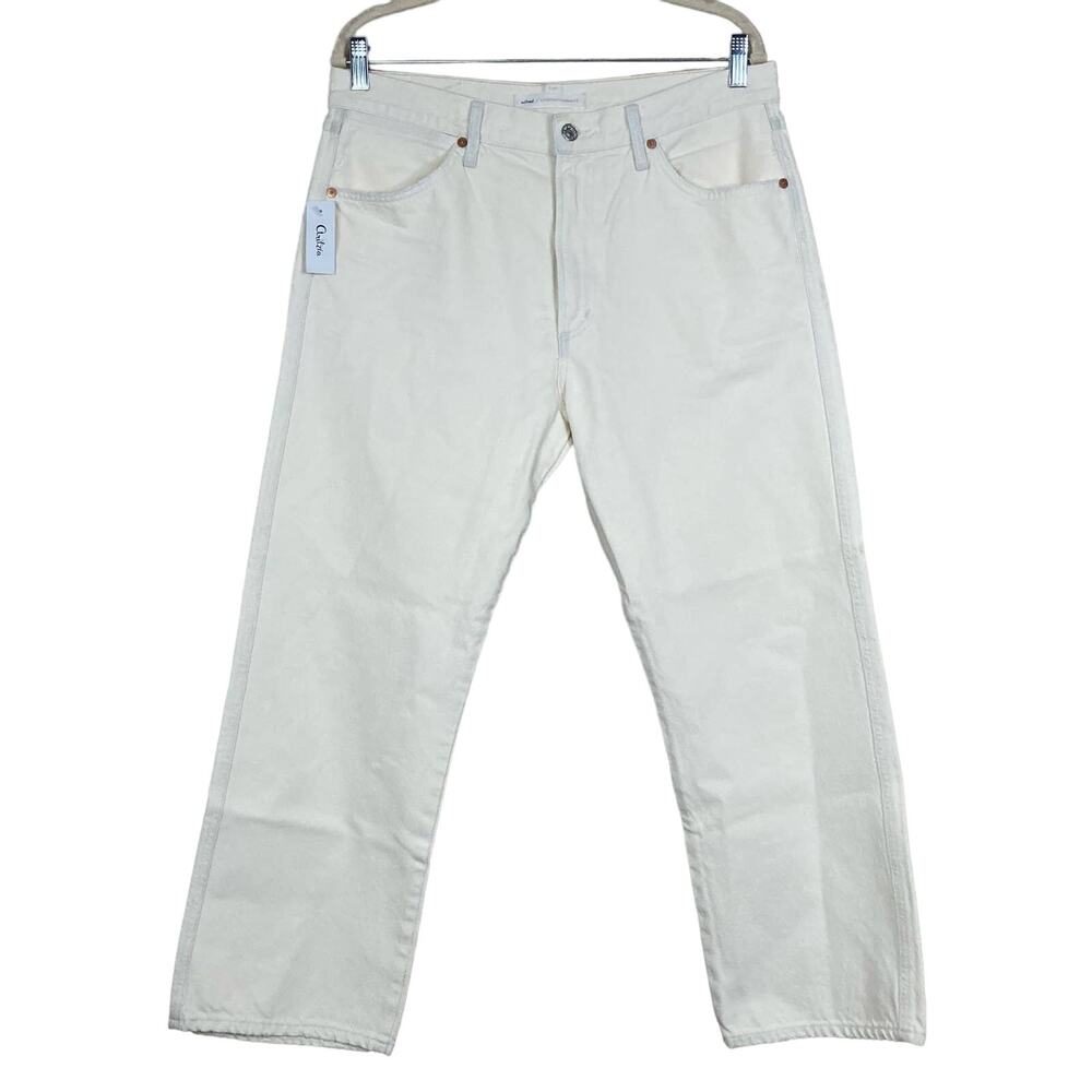 NWT Aritzia Wilfred X Citizens of Humanity White Liv Straight High Rise Jeans 32